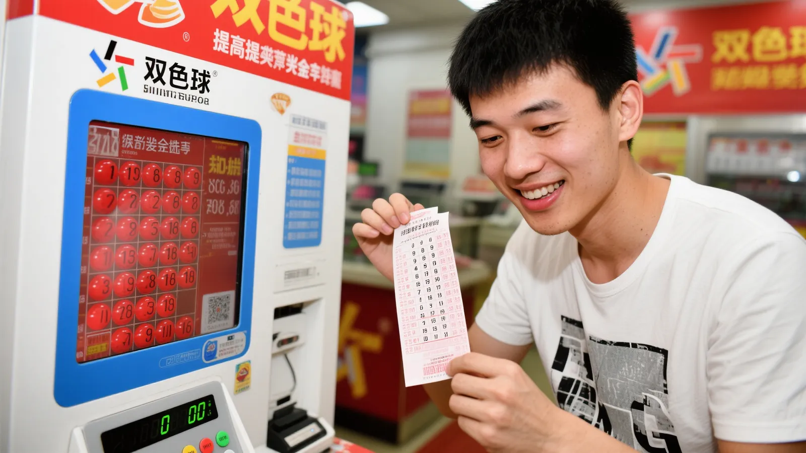 95后小伙揽双色球1275万：红球机选，蓝球全包策略