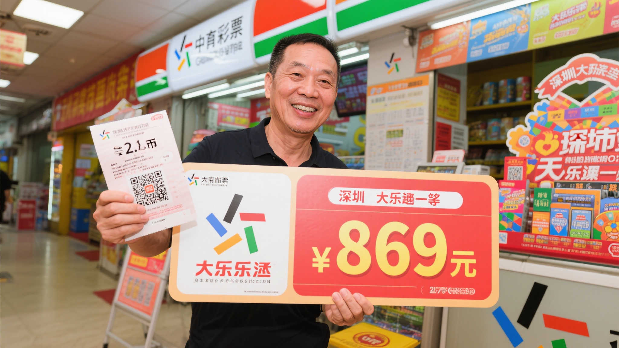 深圳彩民2元投注揽获大乐透869万一等奖！